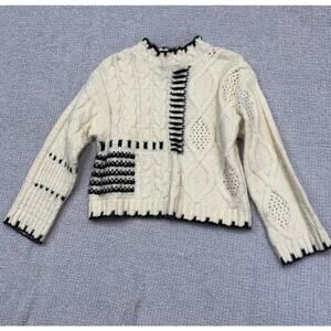 Miou Muse Women's Cream Long Sleeve Sweater Size S #65397